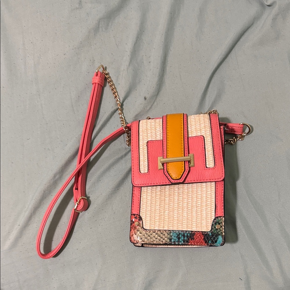 Stylish Pink and Multicolor Crossbody Bag